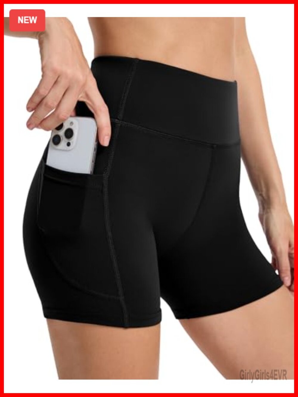 Women's High Waisted Biker Shorts with Pockets Moisture Wicking Yoga Gym